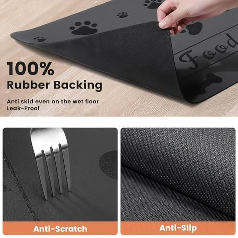 Absorbent Pet Feeding Mat – Waterproof, Quick Dry Dog & Cat Food Pad (11.8"X19.69")