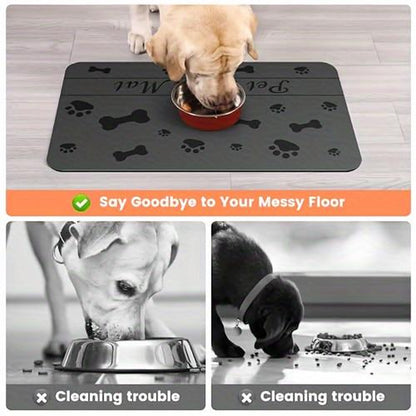 Absorbent Pet Feeding Mat – Waterproof, Quick Dry Dog & Cat Food Pad (11.8"X19.69")
