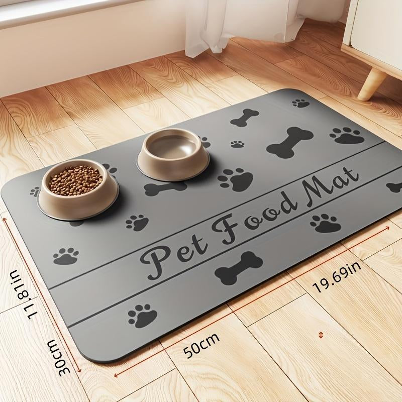 Absorbent Pet Feeding Mat – Waterproof, Quick Dry Dog & Cat Food Pad (11.8"X19.69")